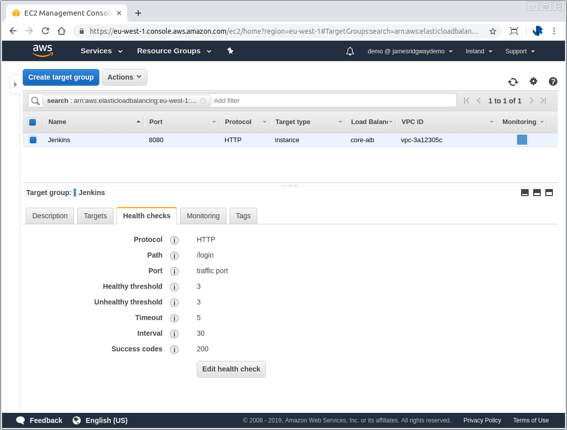 Application Load Balancer - Target Group Health Checks