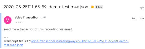 Email with transcript results