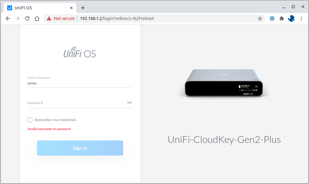 Unifi login