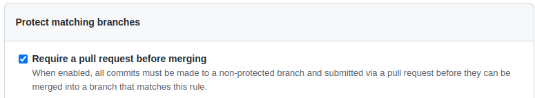 GitHub require a pull request before merge