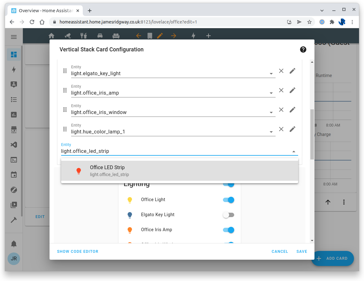 Configuring Home Assistant dashboard with Vertical Stack card