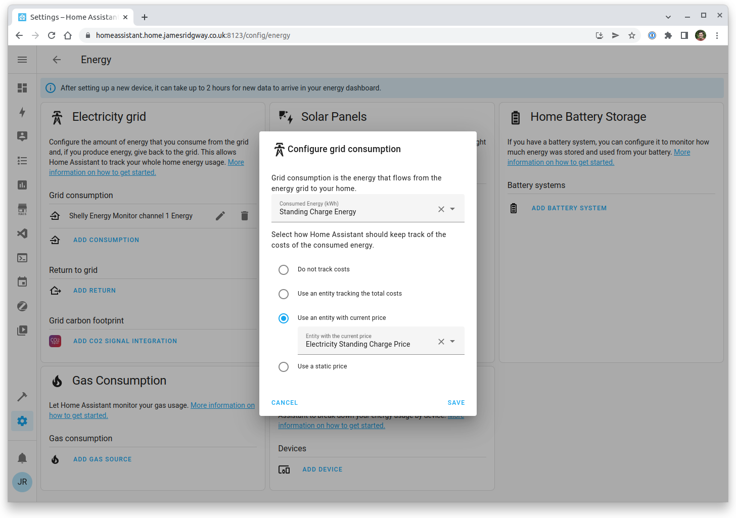 Energy Monitoring with Shelly EM and Home Assistant - James Ridgway