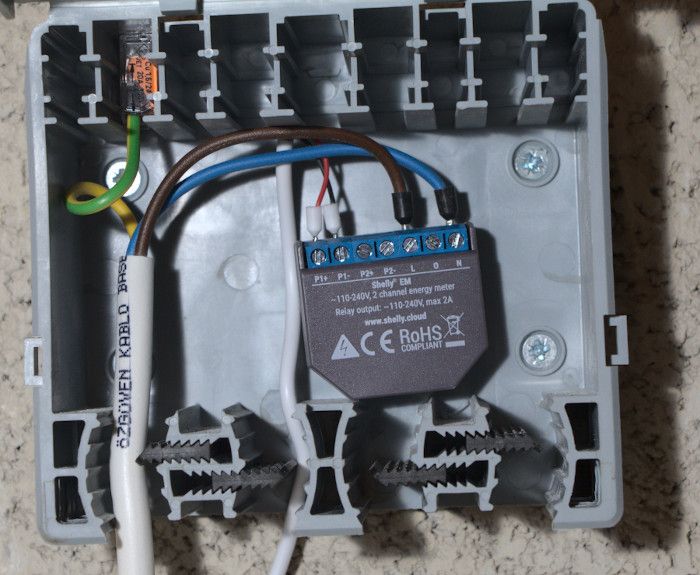 Shelly EM without clamp - power consumption measurement with up to