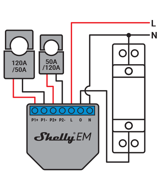 Shelly EM wiring diagram