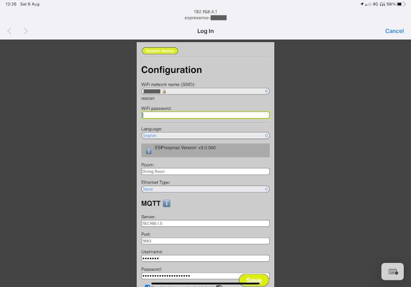 ESPresense Captive Portal