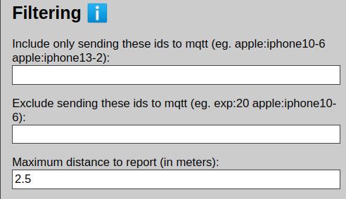 ESPresence applying a maximum distance filter