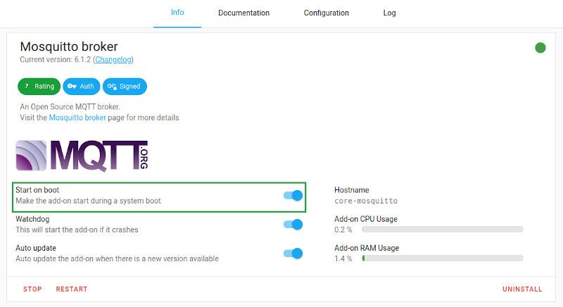 Mosquitto Broker Settings