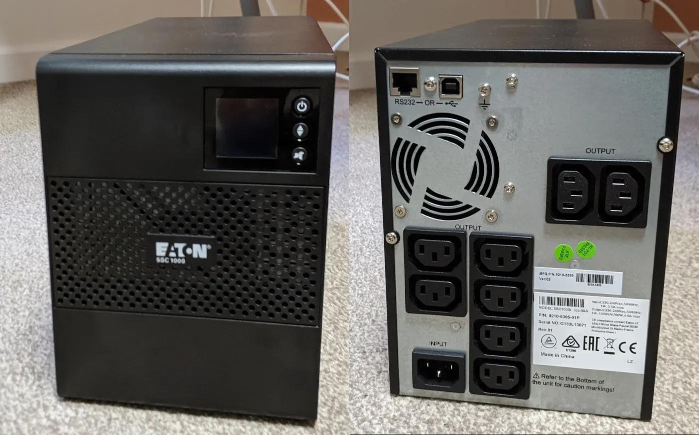Eaton 5SC 1000i - Front and Back