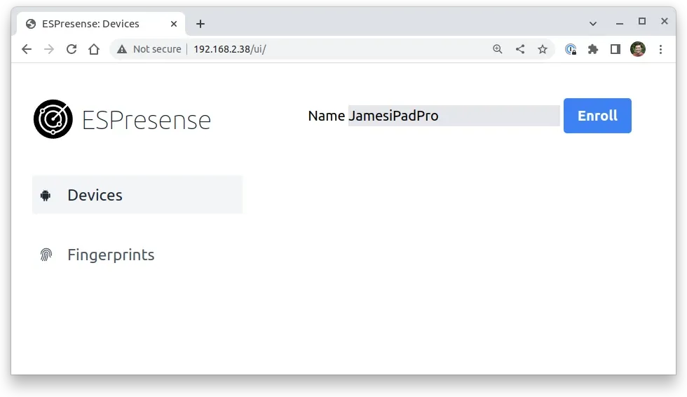 Specifiying a device name to enroll in ESPresense UI