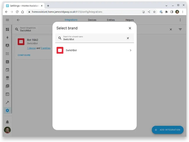 Add SwitchBot integration to Home Assistant