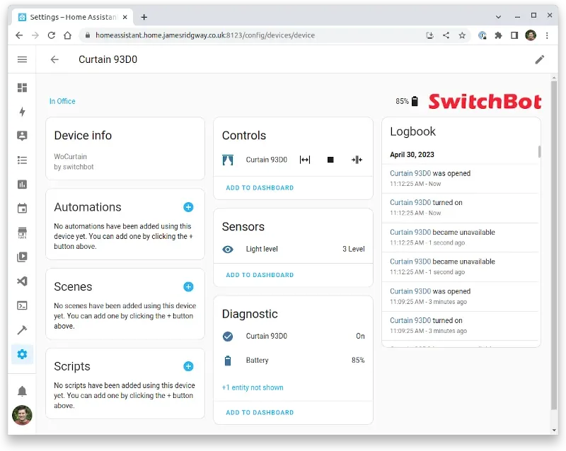 Curtain and Blind Automations using SwithBot Curtain and Aqara Shade Driver