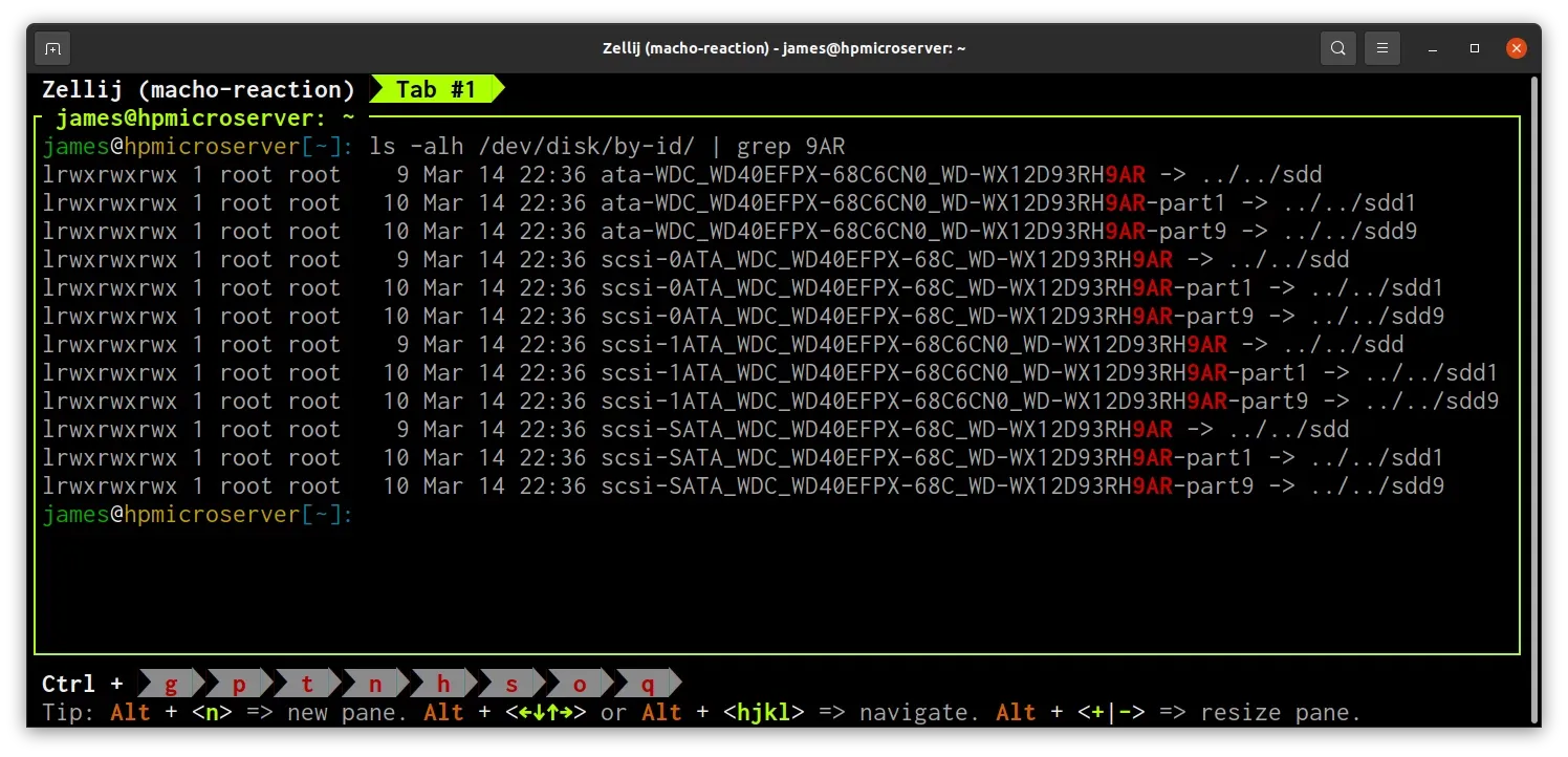 Using /dev/disk/by-id/ and grep to find the full ID of a disk from the serial number