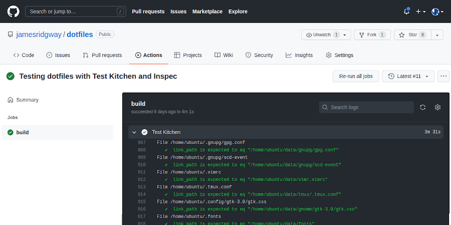 Testing dotfiles with Test Kitchen and InSpec